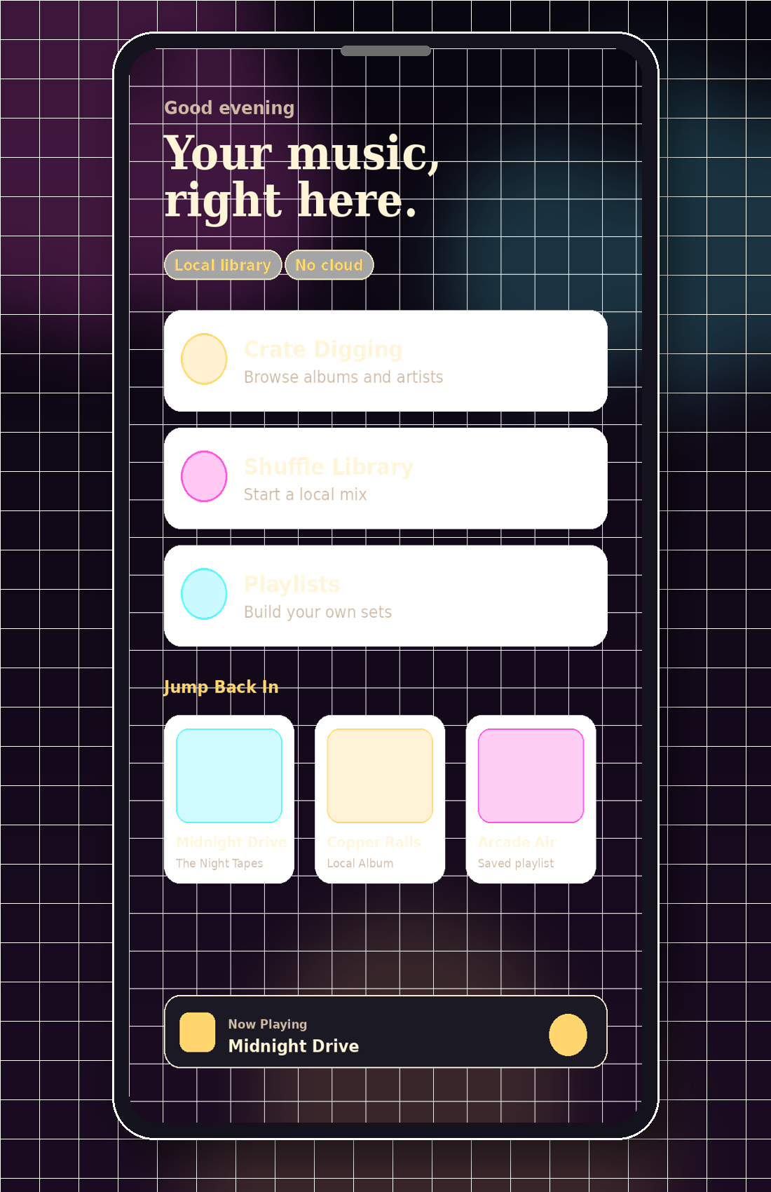 Retrowave application interface
